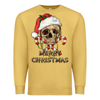 Antique Gold merry christmas skull Premium Sweatshirt - RanaPortraitStore