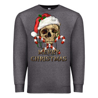 Charcoal Heather merry christmas skull Premium Sweatshirt - RanaPortraitStore