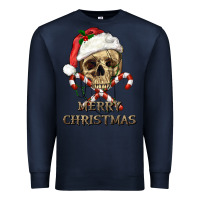 Navy merry christmas skull Premium Sweatshirt - RanaPortraitStore