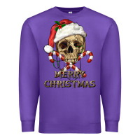Purple merry christmas skull Premium Sweatshirt - RanaPortraitStore