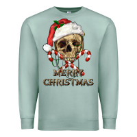 Seafoam merry christmas skull Premium Sweatshirt - RanaPortraitStore