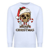 White merry christmas skull Premium Sweatshirt - RanaPortraitStore