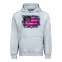Heather Grey Old Leopard American Flag Urban Hoodie - Bettercallsaul