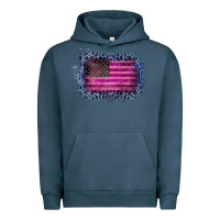 Pigment Midnight Navy Old Leopard American Flag Urban Hoodie - Bettercallsaul
