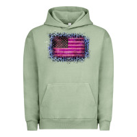 Pigment Oil Green Old Leopard American Flag Urban Hoodie - Bettercallsaul