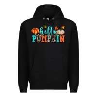 Black hello pumpkin Premium Hoodie - AdoDesignShop