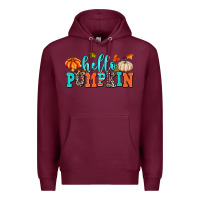 Burgundy hello pumpkin Premium Hoodie - AdoDesignShop