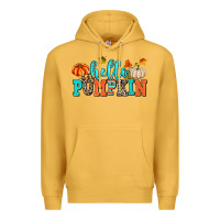 Mustard hello pumpkin Premium Hoodie - AdoDesignShop