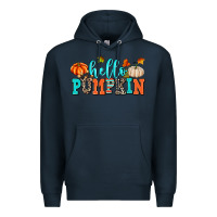 Navy hello pumpkin Premium Hoodie - AdoDesignShop