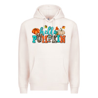 Pale Pink hello pumpkin Premium Hoodie - AdoDesignShop