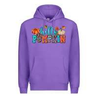 Purple hello pumpkin Premium Hoodie - AdoDesignShop