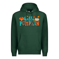 Sports Green hello pumpkin Premium Hoodie - AdoDesignShop
