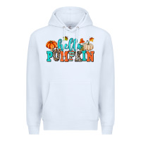 White hello pumpkin Premium Hoodie - AdoDesignShop