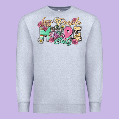 Less People More Cats Premium Sweatshirt Designed By Zillion Design Studio