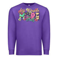 Purple less people more cats Premium Sweatshirt - Zillion Design Studio