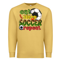 Antique Gold eat sleep soccer repeat Premium Sweatshirt - texasbilliewilder