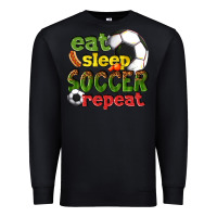 Black eat sleep soccer repeat Premium Sweatshirt - texasbilliewilder