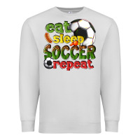 Dove Grey eat sleep soccer repeat Premium Sweatshirt - texasbilliewilder