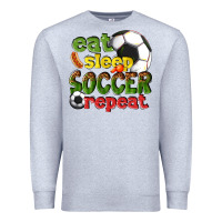 Heather Grey eat sleep soccer repeat Premium Sweatshirt - texasbilliewilder