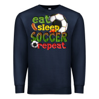 Navy eat sleep soccer repeat Premium Sweatshirt - texasbilliewilder