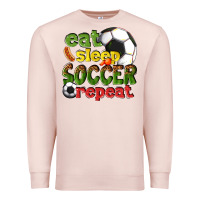 Pale Pink eat sleep soccer repeat Premium Sweatshirt - texasbilliewilder