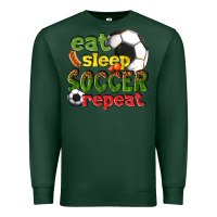 Sports Green eat sleep soccer repeat Premium Sweatshirt - texasbilliewilder