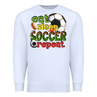 White eat sleep soccer repeat Premium Sweatshirt - texasbilliewilder