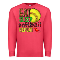 Cardinal eat sleep softball repeat Premium Sweatshirt - texasbilliewilder