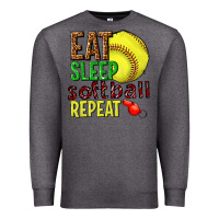 Charcoal Heather eat sleep softball repeat Premium Sweatshirt - texasbilliewilder