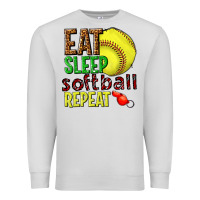 Dove Grey eat sleep softball repeat Premium Sweatshirt - texasbilliewilder