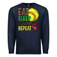 Navy eat sleep softball repeat Premium Sweatshirt - texasbilliewilder