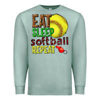 Seafoam eat sleep softball repeat Premium Sweatshirt - texasbilliewilder