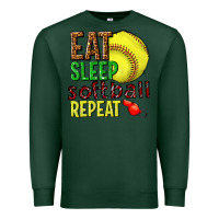 Sports Green eat sleep softball repeat Premium Sweatshirt - texasbilliewilder