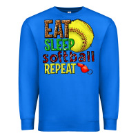 True Royal eat sleep softball repeat Premium Sweatshirt - texasbilliewilder