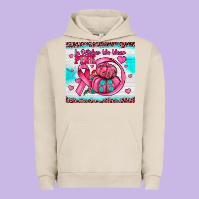 In October We Wear Pink Urban Hoodie Designed By Jahusdesignshop