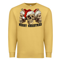 Antique Gold Merry Christmas Skulls Premium Sweatshirt - RanaPortraitStore
