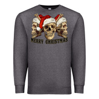 Charcoal Heather Merry Christmas Skulls Premium Sweatshirt - RanaPortraitStore