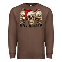 Chestnut Merry Christmas Skulls Premium Sweatshirt - RanaPortraitStore