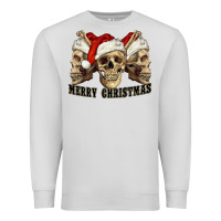 Dove Grey Merry Christmas Skulls Premium Sweatshirt - RanaPortraitStore
