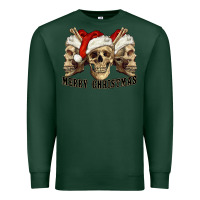 Sports Green Merry Christmas Skulls Premium Sweatshirt - RanaPortraitStore