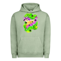 Pigment Oil Green star halloween patch Urban Hoodie - BundleAndBundleShop
