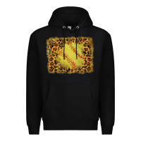 Black watercolor glitter leopard softball background Premium Hoodie - RanaPortraitStore