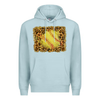 Blue Mist watercolor glitter leopard softball background Premium Hoodie - RanaPortraitStore