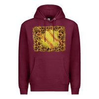 Burgundy watercolor glitter leopard softball background Premium Hoodie - RanaPortraitStore