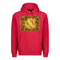 Cardinal watercolor glitter leopard softball background Premium Hoodie - RanaPortraitStore