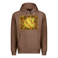 Chestnut watercolor glitter leopard softball background Premium Hoodie - RanaPortraitStore