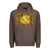 Coffee watercolor glitter leopard softball background Premium Hoodie - RanaPortraitStore
