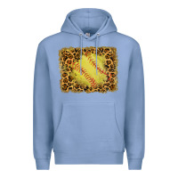 Colony Blue watercolor glitter leopard softball background Premium Hoodie - RanaPortraitStore