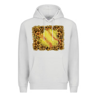 Watercolor Glitter Leopard Softball Background Premium Hoodie | Teevron