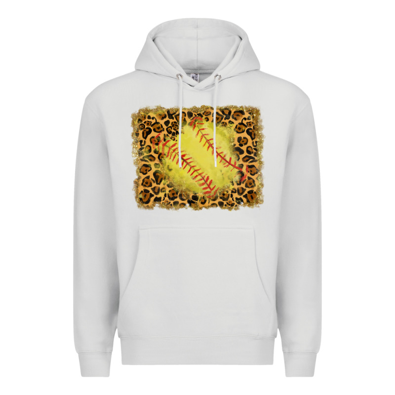 Watercolor Glitter Leopard Softball Background Premium Hoodie by RanaPortraitStore | Teevron